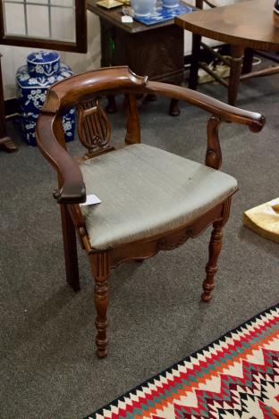 Lyre back vanity chair
