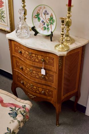 Marble top French style chest