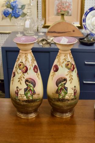 Pair of chinoiserie antique vases