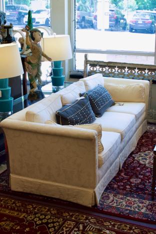 Cream Damask sofa
