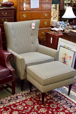 Room & Board houndstooth chair & ottoman
