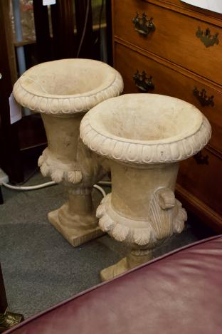 Pair of ornate urns