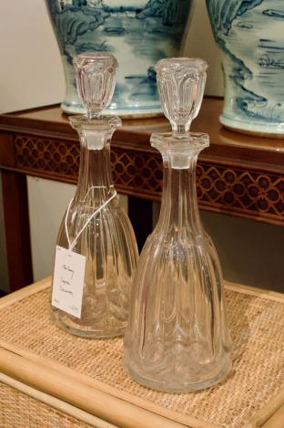 19th century crystal decanter pair