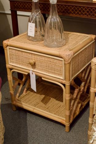 Rattan side table