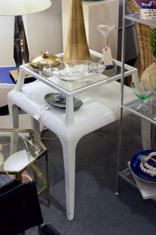 White table w/ glass top