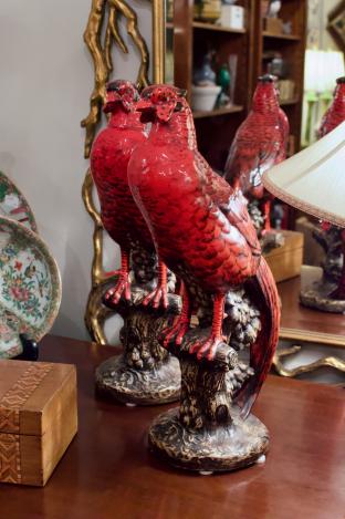 Pair of Italian ceramic birds