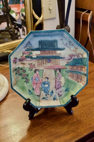 Hand painted Japanese plate