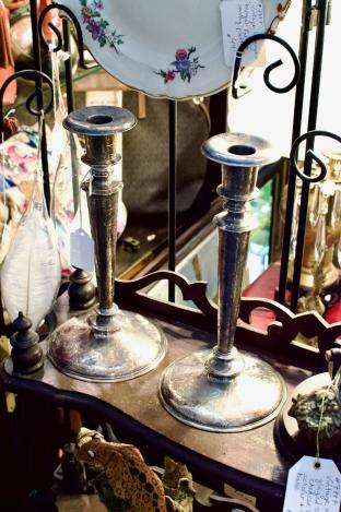 Vintage pair of candleholders - silverplate