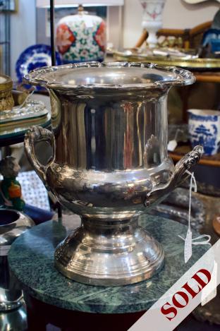 Silver plate urn wine cooler