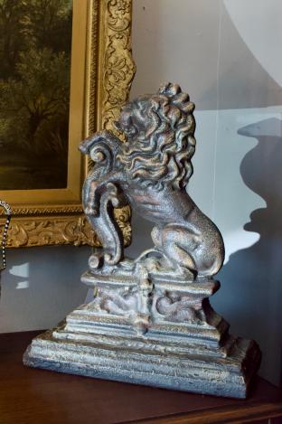 Pair of large lion bookends or doorstops