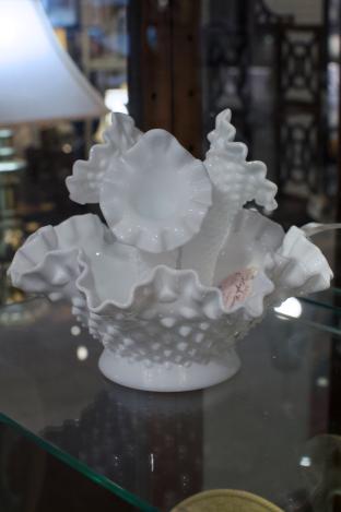 Cute hobnail milk glass