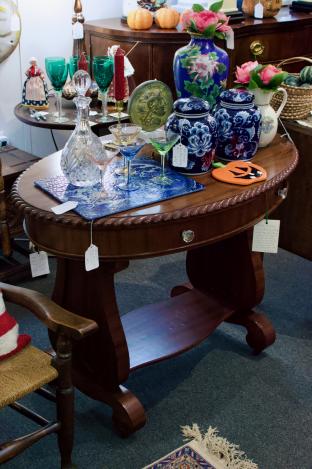 Oval mahogany table