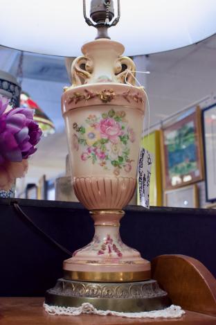 Hand painted, signed vintage lamp