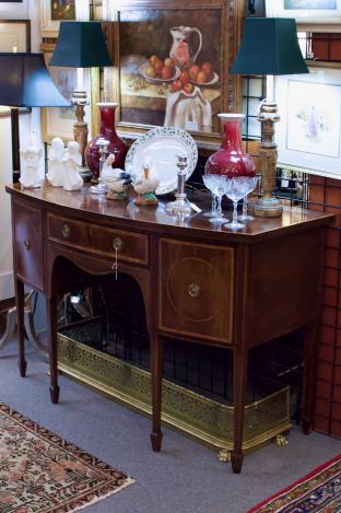 Kittinger inlaid sideboard w/ wine drawers