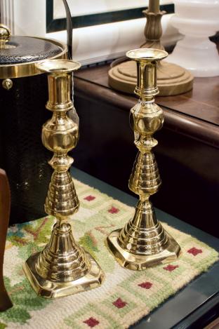 Antique English brass candlesticks