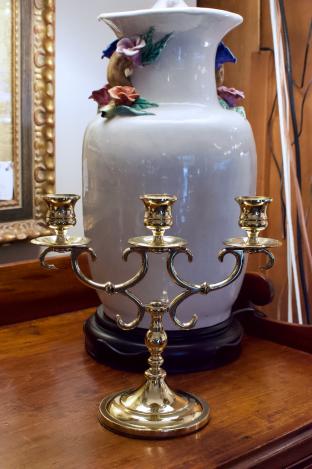 Pair of 3 arm Baldwin candelabras