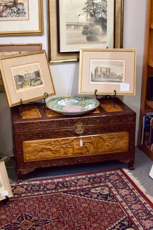 Carved camphor wood large chest