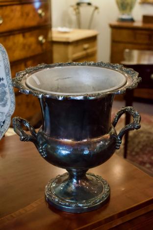 Pair of silver plate ice bucket wine coolers