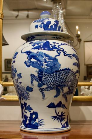 Blue & white ginger jar