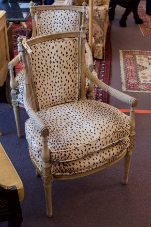 Pair of animal print chairs