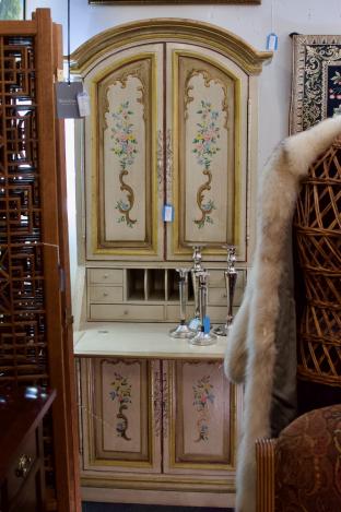 Hand painted armoire / secretary by Drexel