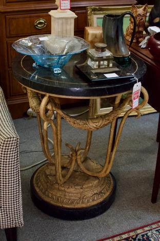 Ornate marble & gold table