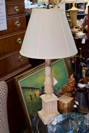 White alabaster lamp