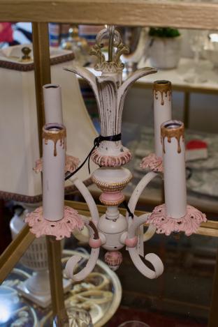 Pink & white chandelier