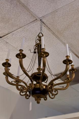Bronze & brass chandelier