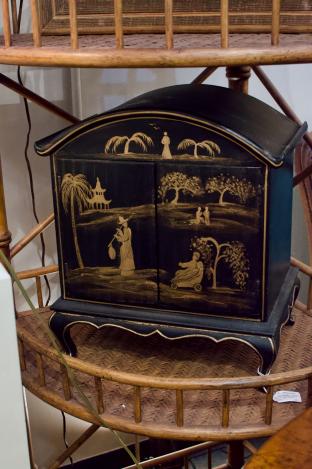 Hand painted chinoiserie cabinet on stand