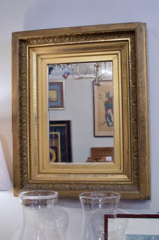 Antique gilt wood mirror