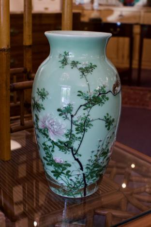 Large celadon vase