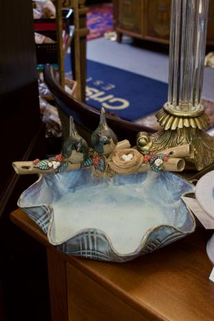 Vasiliou pottery bowl w/ birds on branch