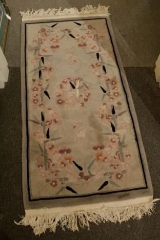 Vintage knotted Chinese art deco rug - unusual