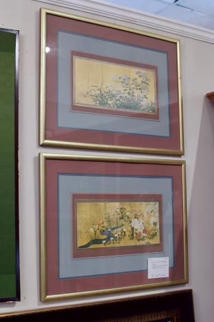 Pair of prints of Asian screens