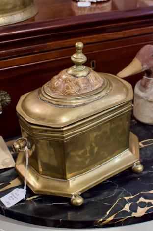 Old tortoise & brass box