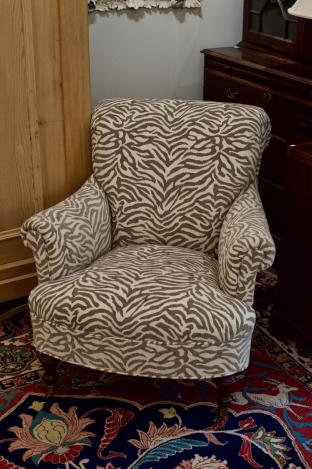 Zebra pattern armchair