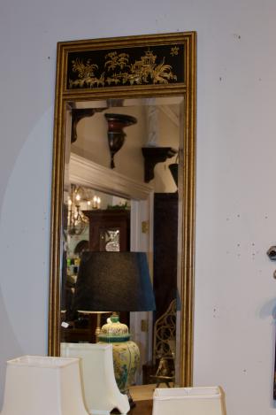 Gold & black chinoiserie mirror