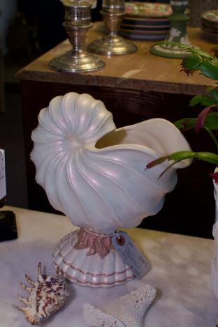 Pair of nautilus urns