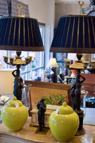 Pair of empire lamps