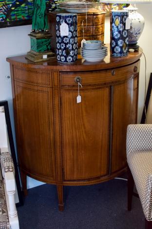 2 door demi lune cabinet