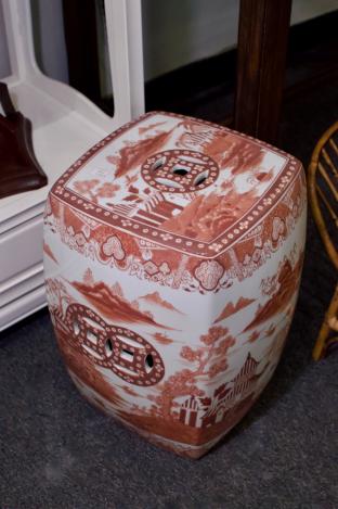 Reticulated ceramic garden stool