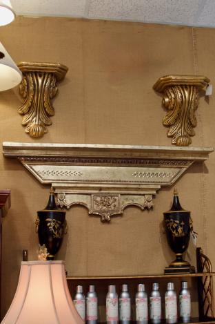 40” gold wall shelf