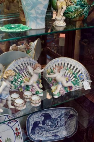 Signed Dresden gorgeous wall sconces w/ puttis