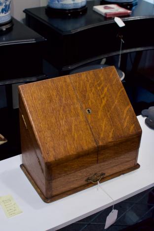English oak desk secretary box