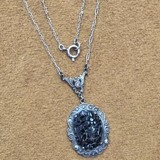 Art Deco Sterling Marcasite Lavaliere