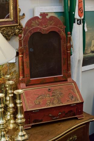 Chinoiserie mini desk w/ mirror