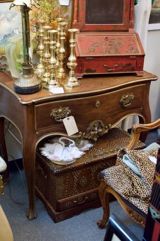 French 1 drawer writing desk / console