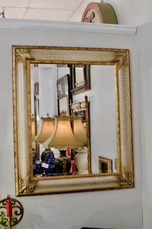 Wood bevel gilded mirror