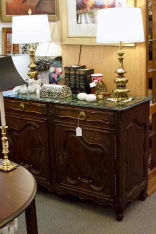 Antique 19th century French server w/ green marble